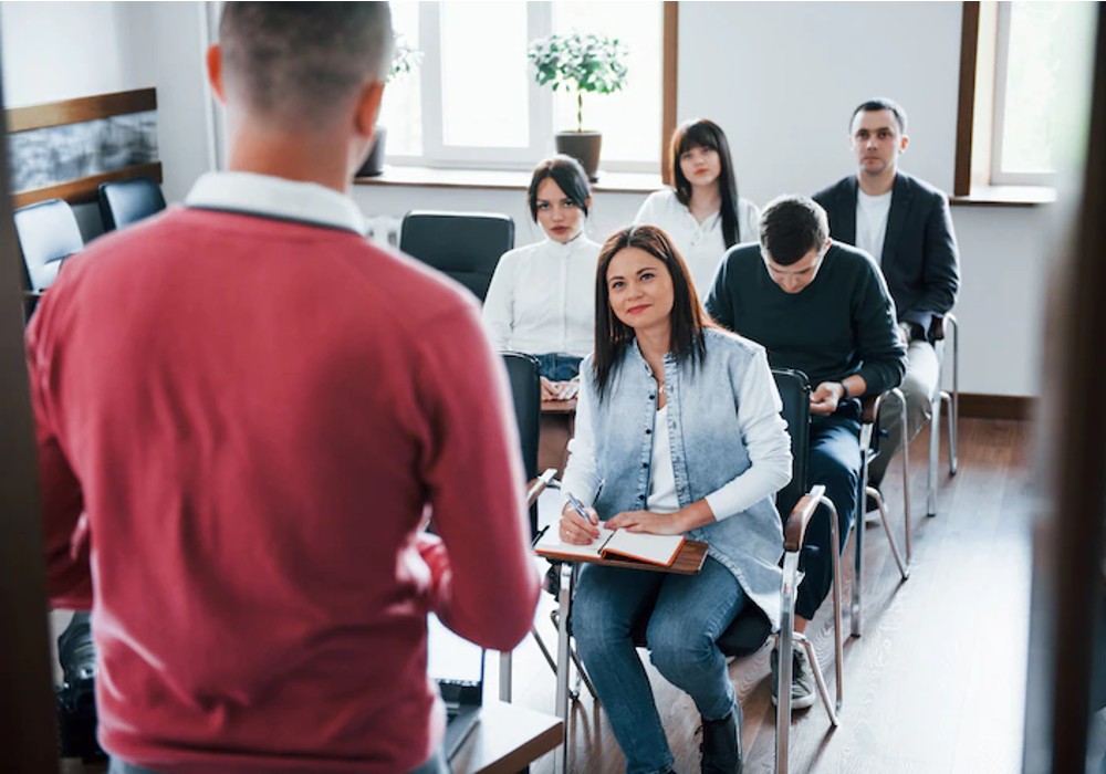 Presentation in a classroom setting.